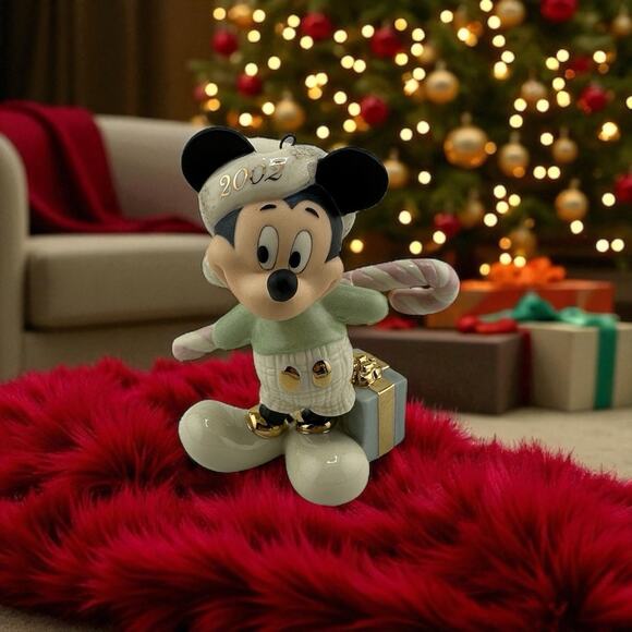 Vintage Lenox Disney 2002 Mickey Mouse Annual Christmas Ornament Porcelain
